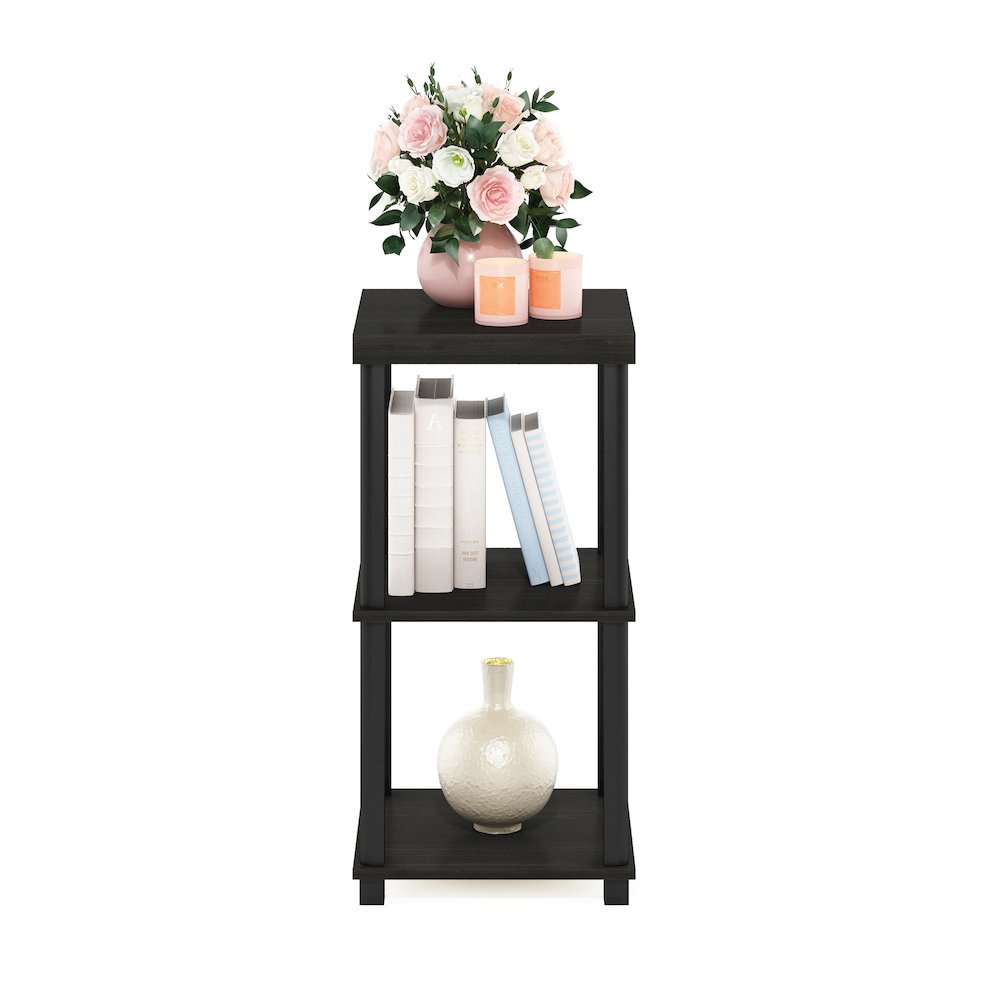 Turn-N-Tube Classic 3-Tier End Table, Side Table, Espresso/Black