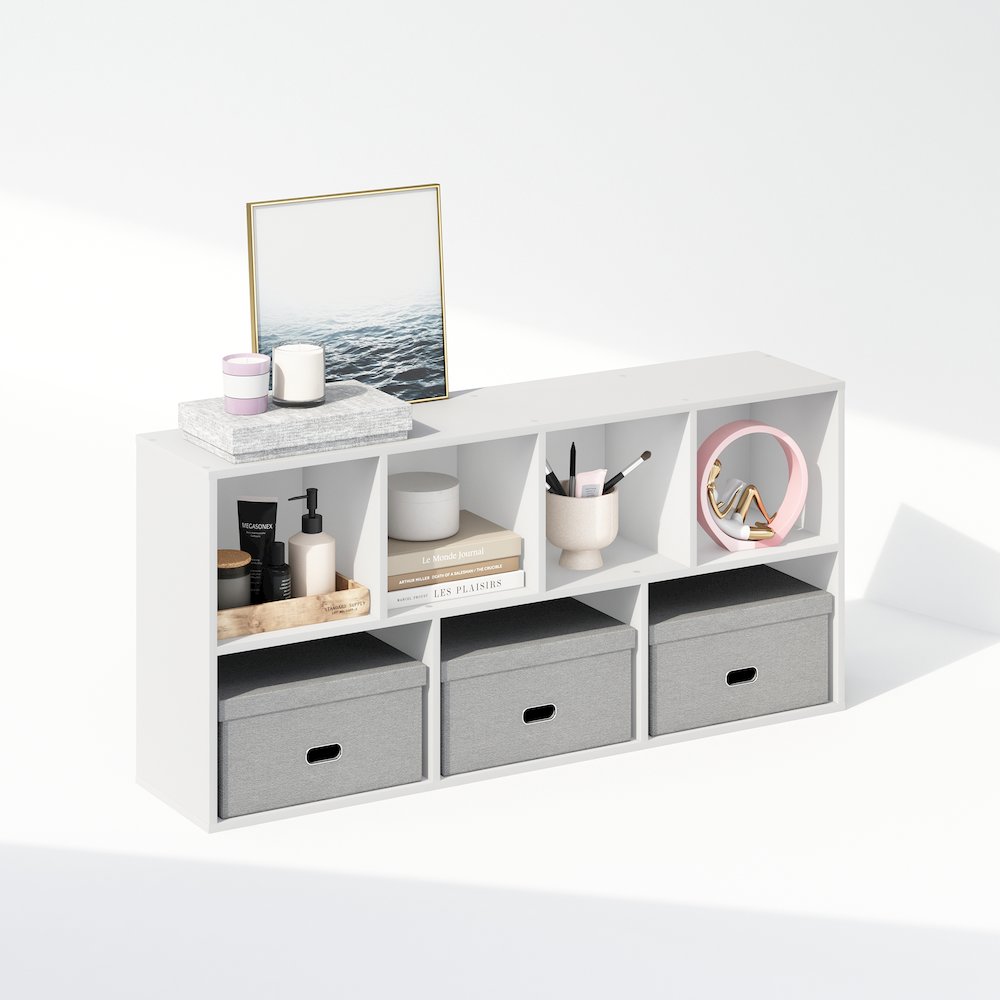 Reed 7-Cube Multipurpose Open Shelf Clothing & Closet Storage Organization