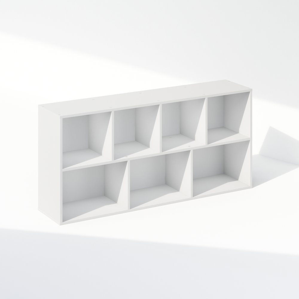 Reed 7-Cube Multipurpose Open Shelf Clothing & Closet Storage Organization