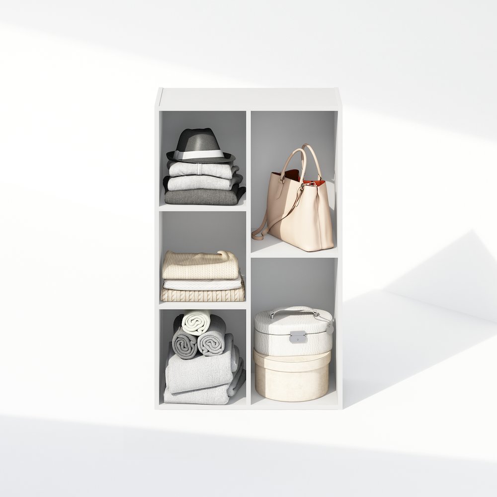 Reed 5-Cube Multipurpose Open Shelf Clothing & Closet Storage Organization