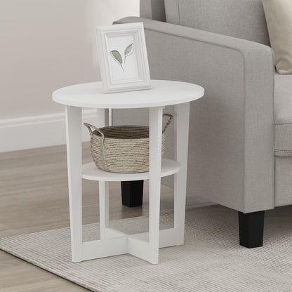 JAYA Oval End Table, Side Table, Nightstand, White
