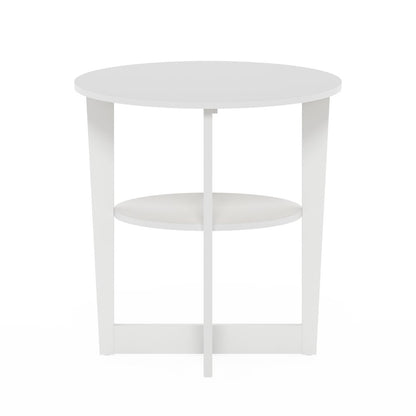 JAYA Oval End Table, Side Table, Nightstand, White