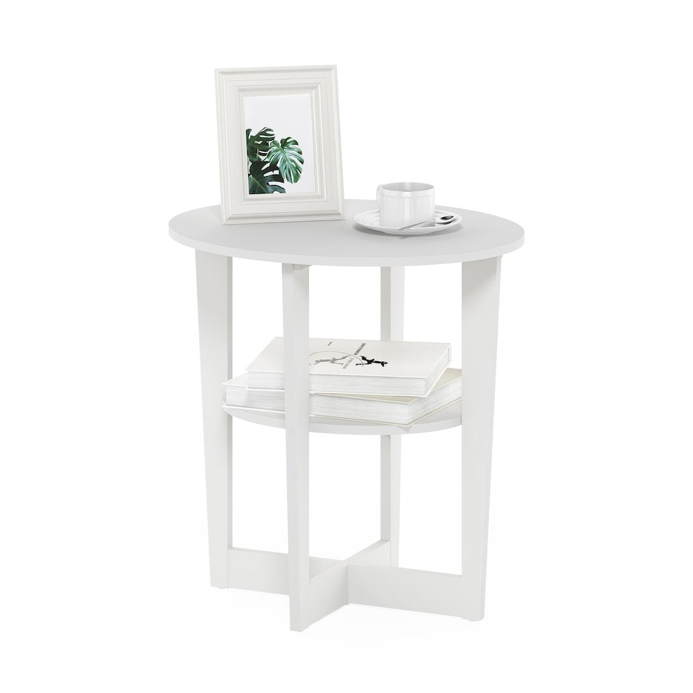 JAYA Oval End Table, Side Table, Nightstand, White