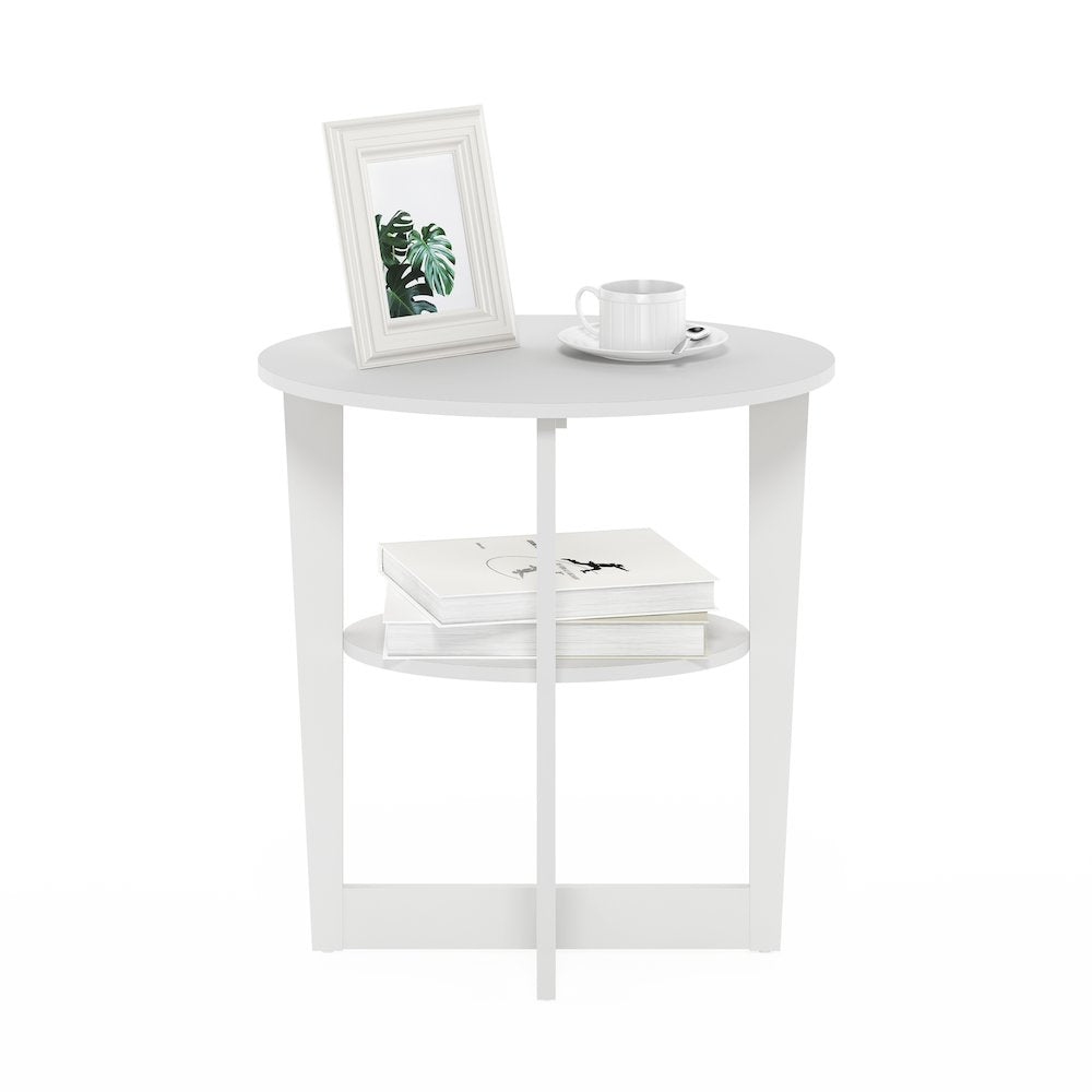 JAYA Oval End Table, Side Table, Nightstand, White