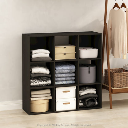 Multipurpose Clothing & Closet Storage Organizer Shelf, 9-Cube, Espresso
