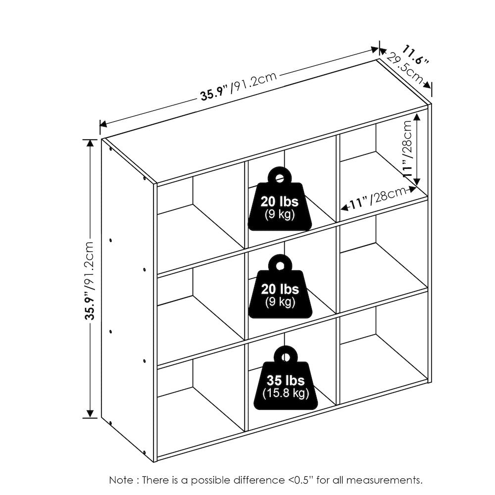 Multipurpose Clothing & Closet Storage Organizer Shelf, 9-Cube, Espresso