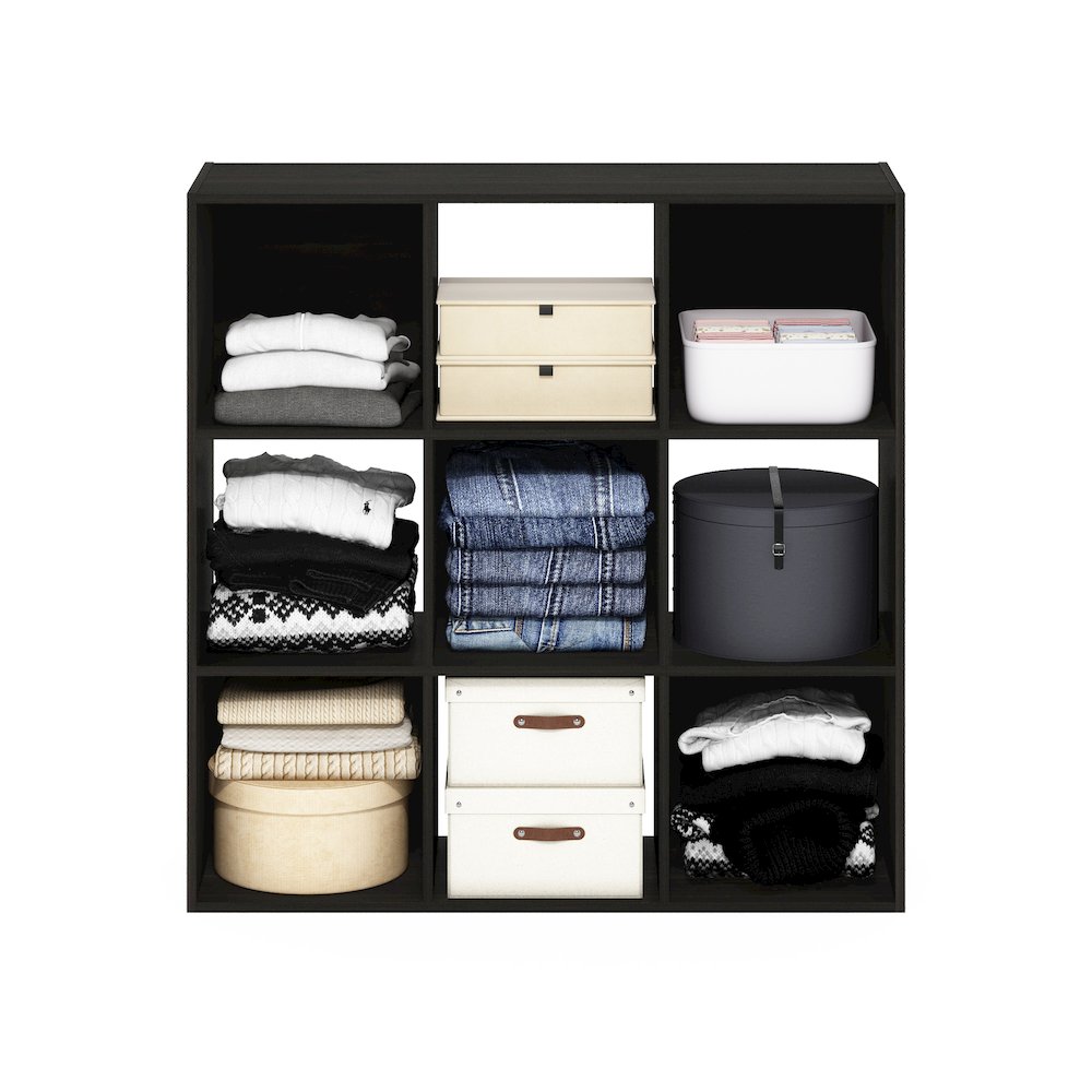 Multipurpose Clothing & Closet Storage Organizer Shelf, 9-Cube, Espresso