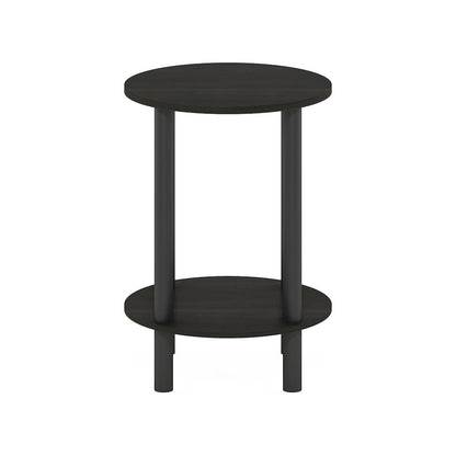 2-Tier Round Wooden End Table, Side Table, Espresso/Black