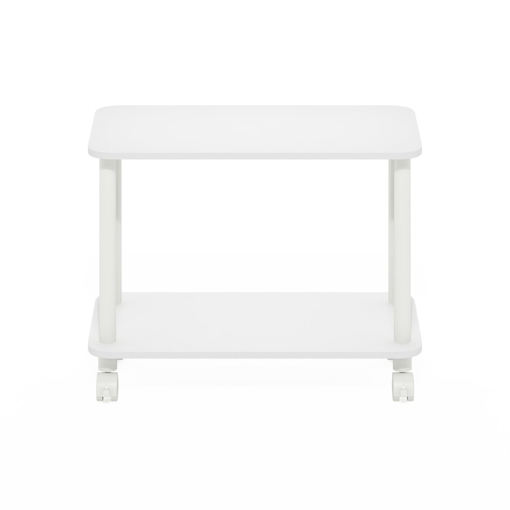 TURN-N-TUBE Night Stand, 2-Tier Rectangle, End Table, White