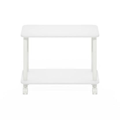 TURN-N-TUBE Night Stand, 2-Tier Rectangle, End Table, White
