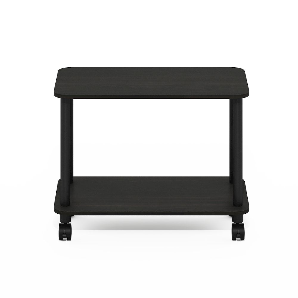 Turn-N-Tube Modern Rectangle End Table, Side Table with Casters, Espresso/Black