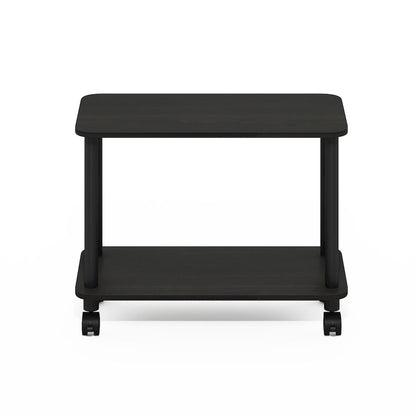Turn-N-Tube Modern Rectangle End Table, Side Table with Casters, Espresso/Black