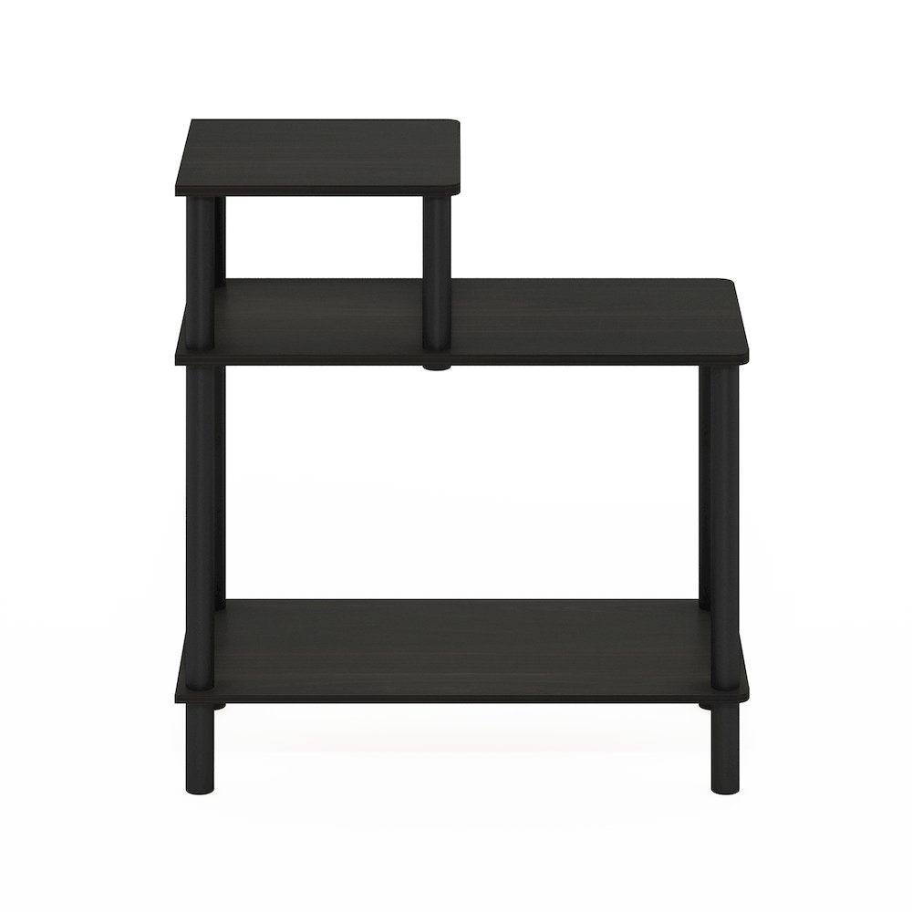 TURN-N-TUBE Night Stand, 3-Tier Rectangle Nightstand with Open Shelf, Espresso