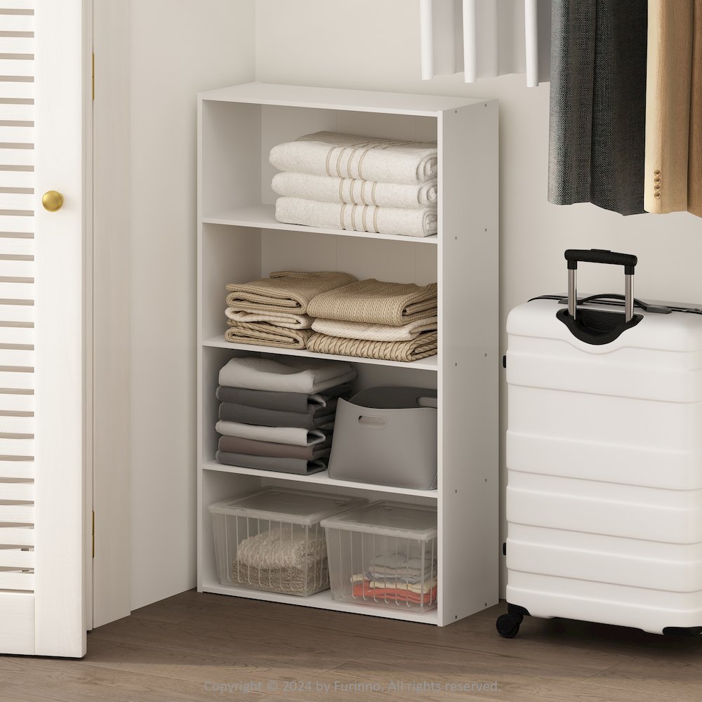 Reed 4-Tier Multipurpose Open Shelf Clothing & Closet Storage Organization