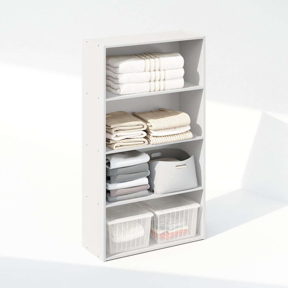 Reed 4-Tier Multipurpose Open Shelf Clothing & Closet Storage Organization
