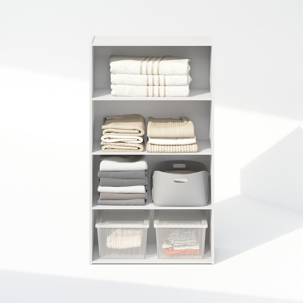Reed 4-Tier Multipurpose Open Shelf Clothing & Closet Storage Organization