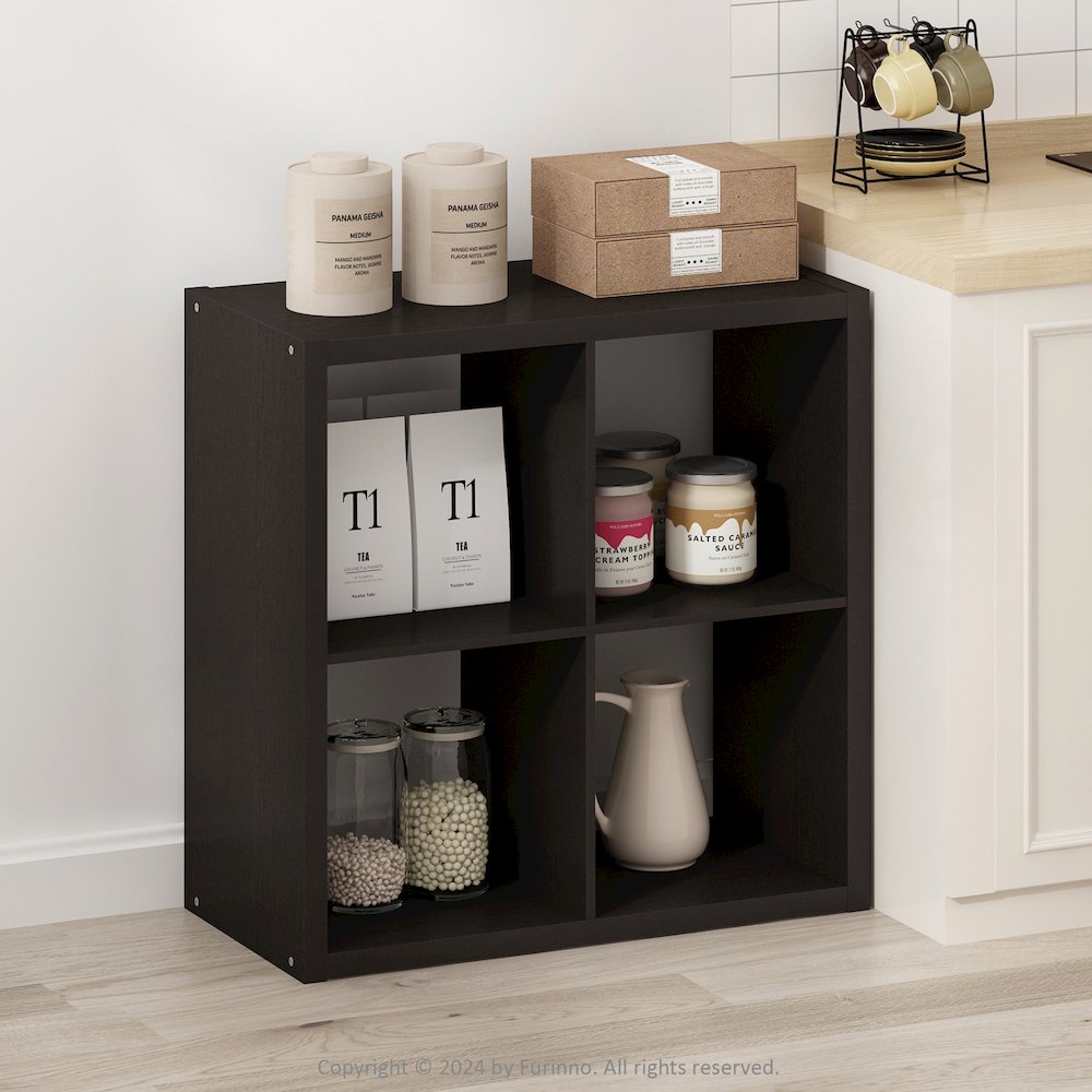 Hermite 4-Cube Open Shelves Kitchen Storage, Kitchen Island, Bakers Rack