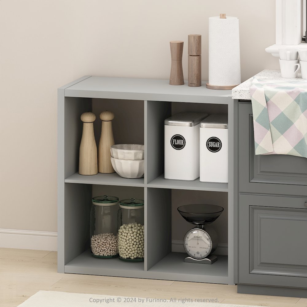 Hermite 4-Cube Open Shelves Kitchen Storage, Kitchen Island, Bakers Rack