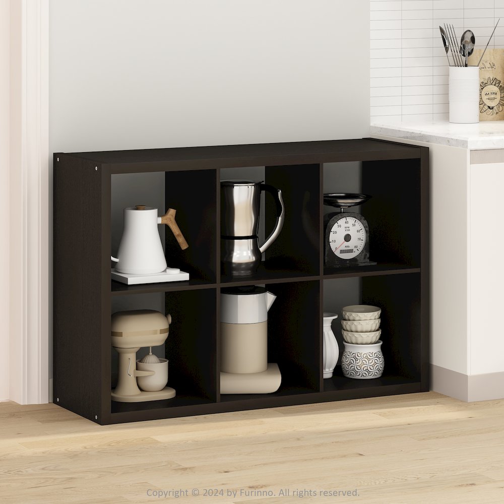 Hermite 6-Cube Open Shelves Kitchen Storage, Kitchen Island, Bakers Rack