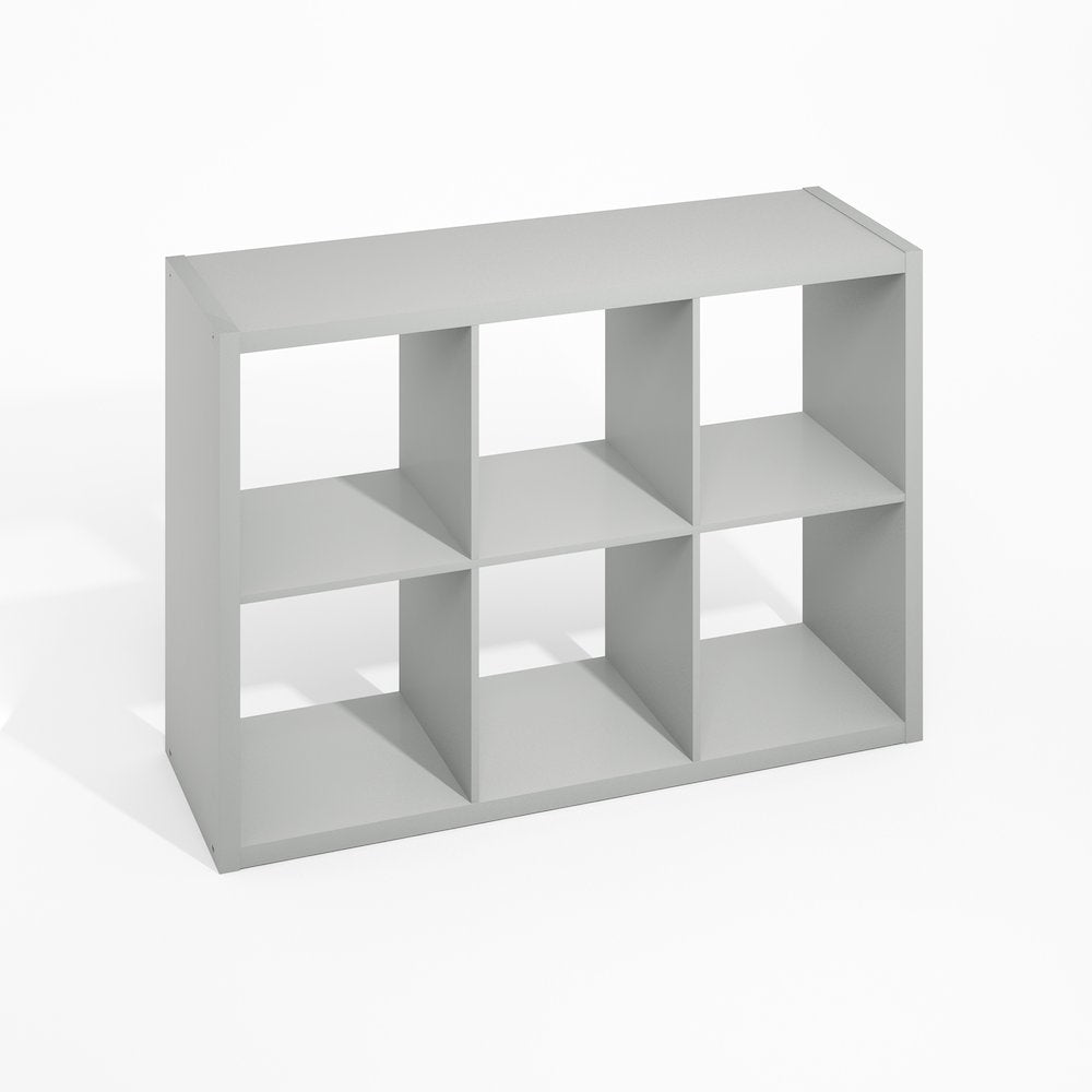 6-Cube Kitchen Storage, Bakers Rack, Kitchen Island with Storage, Pale Grey