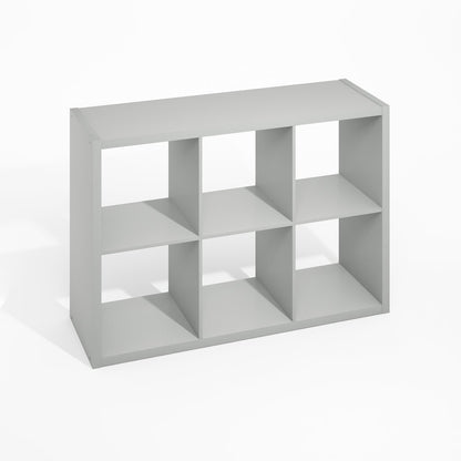 6-Cube Kitchen Storage, Bakers Rack, Kitchen Island with Storage, Pale Grey