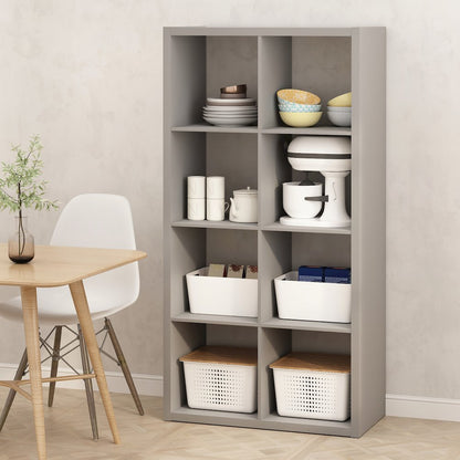 8-Cube Kitchen Storage, Bakers Rack, Kitchen Island with Storage, Pale Grey