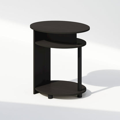 Tidur Simple Design Oval Nightstand, Bedside Table, Walnut