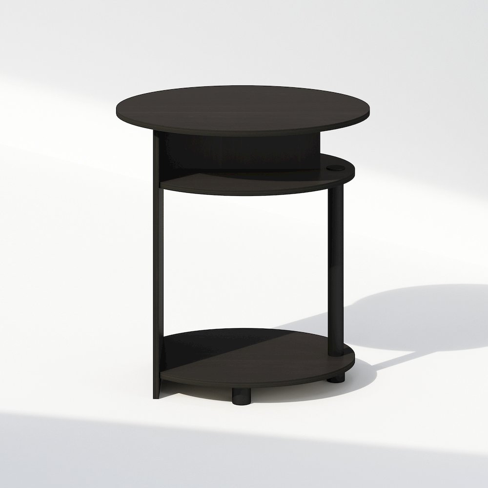 Tidur Simple Design Oval Nightstand, Bedside Table, Walnut