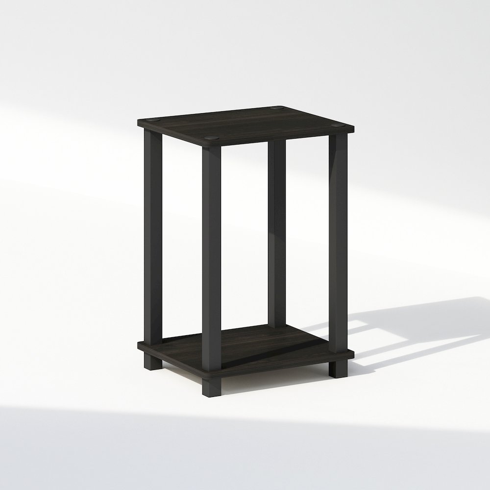 Simplistic Compact Bedside Table, Nightstand, Espresso/Black