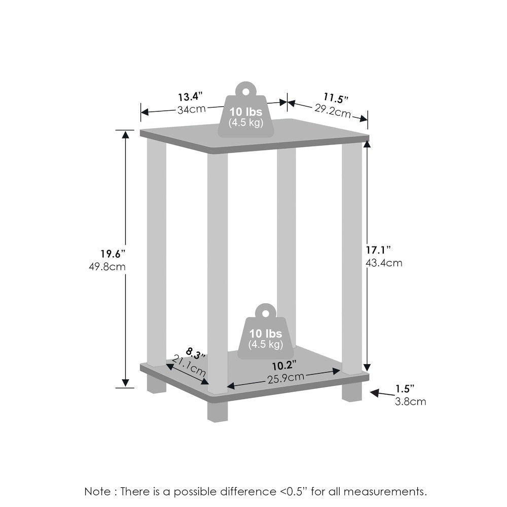Simplistic Compact Bedside Table, Nightstand, Espresso/Black