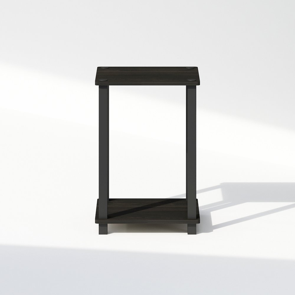 Simplistic Compact Bedside Table, Nightstand, Espresso/Black