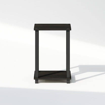 Simplistic Compact Bedside Table, Nightstand, Espresso/Black