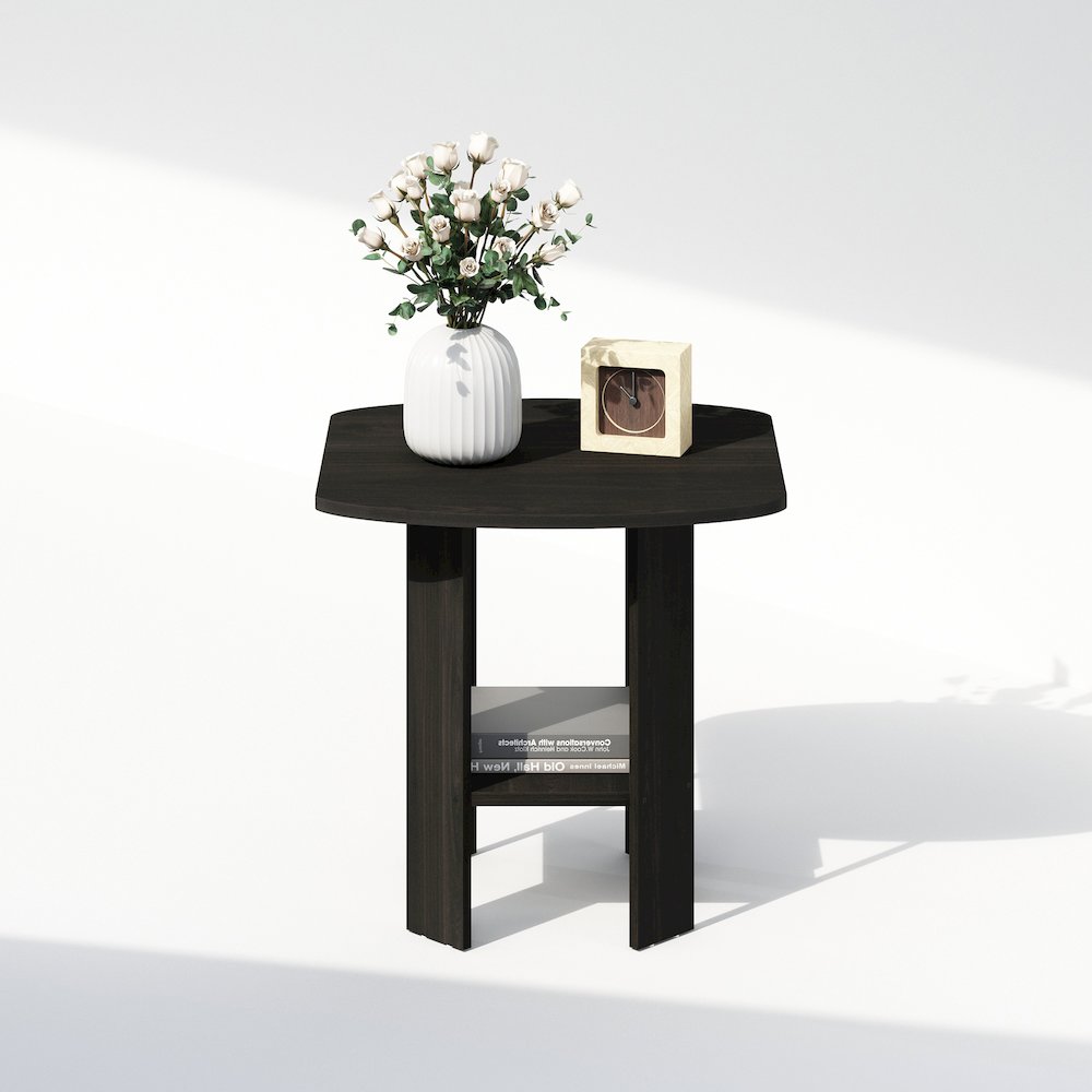 Tidur Simple Design Bedside Table Nightstand, Espresso