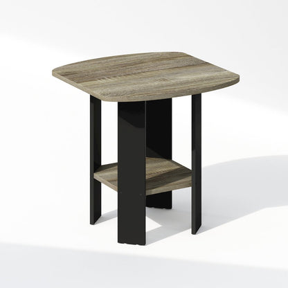 Tidur Simple Design Bedside Table Nightstand, French Oak/Black