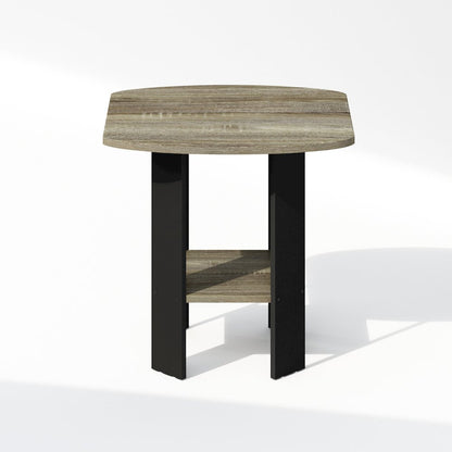 Tidur Simple Design Bedside Table Nightstand, French Oak/Black