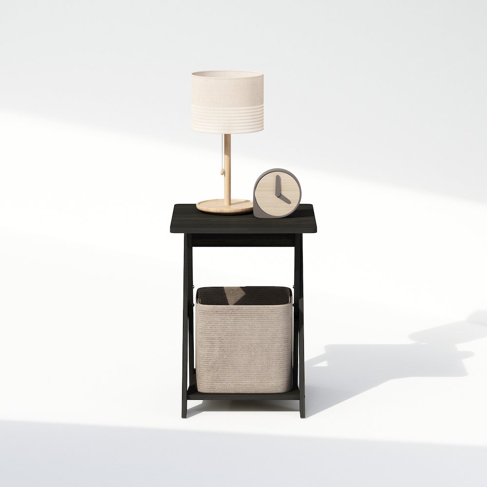 Tidur Criss-Crossed Nightstand, Bedside Table, Espresso