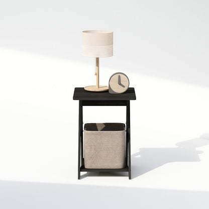 Tidur Criss-Crossed Nightstand, Bedside Table, Espresso