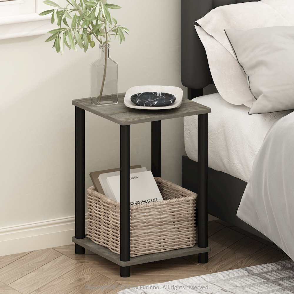 Turn-N-Tube Nightstand, Bedside Table, French Oak/Black