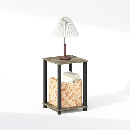 Turn-N-Tube Nightstand, Bedside Table, French Oak/Black