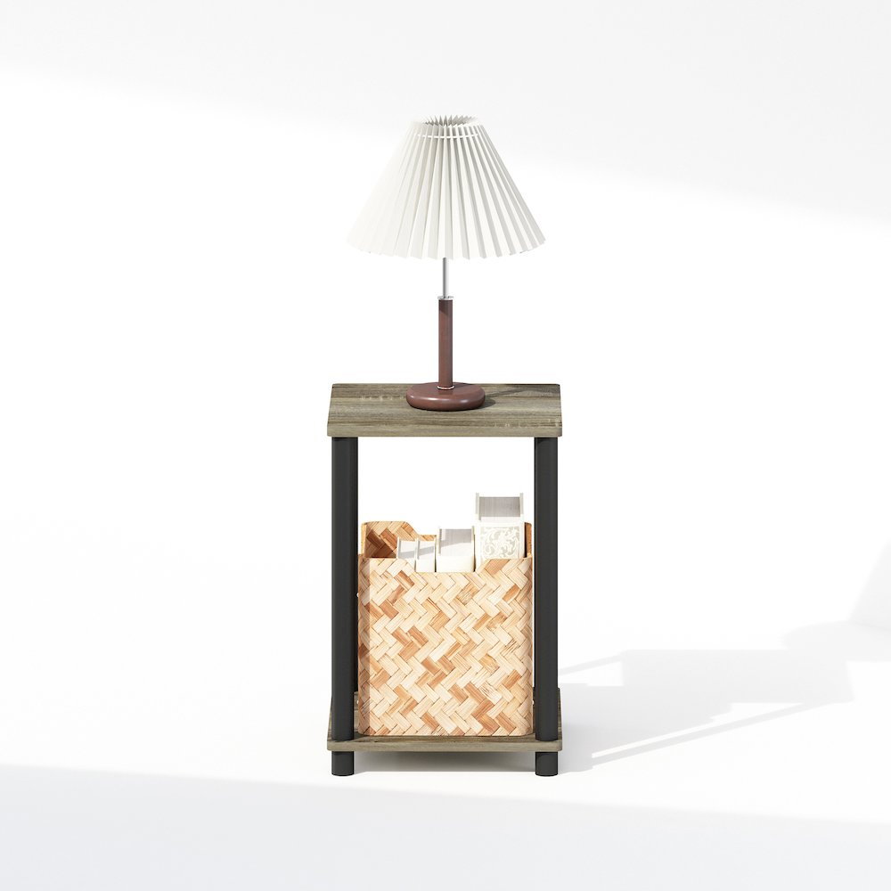 Turn-N-Tube Nightstand, Bedside Table, French Oak/Black