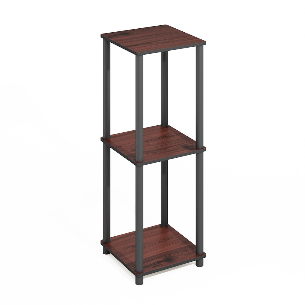 Turn-N-Tube Easy Assembly Stackable Bookcase, Bookshelf, Dark Cherry/Black