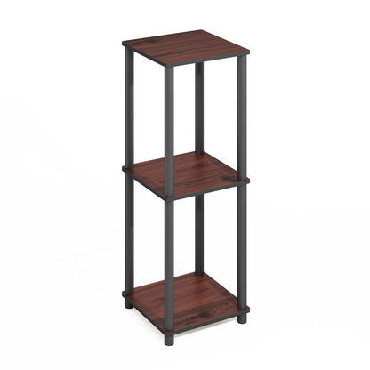 Turn-N-Tube Easy Assembly Stackable Bookcase, Bookshelf, Dark Cherry/Black
