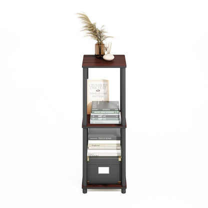 Turn-N-Tube Easy Assembly Stackable Bookcase, Bookshelf, Dark Cherry/Black