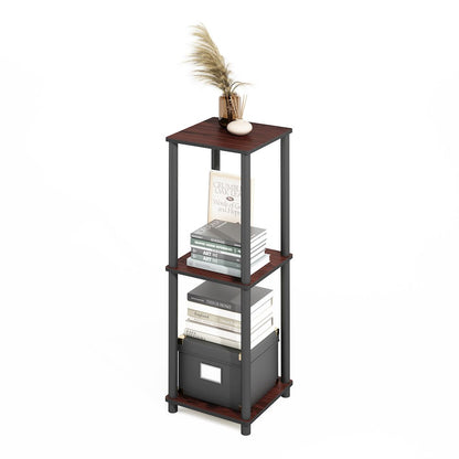 Turn-N-Tube Easy Assembly Stackable Bookcase, Bookshelf, Dark Cherry/Black