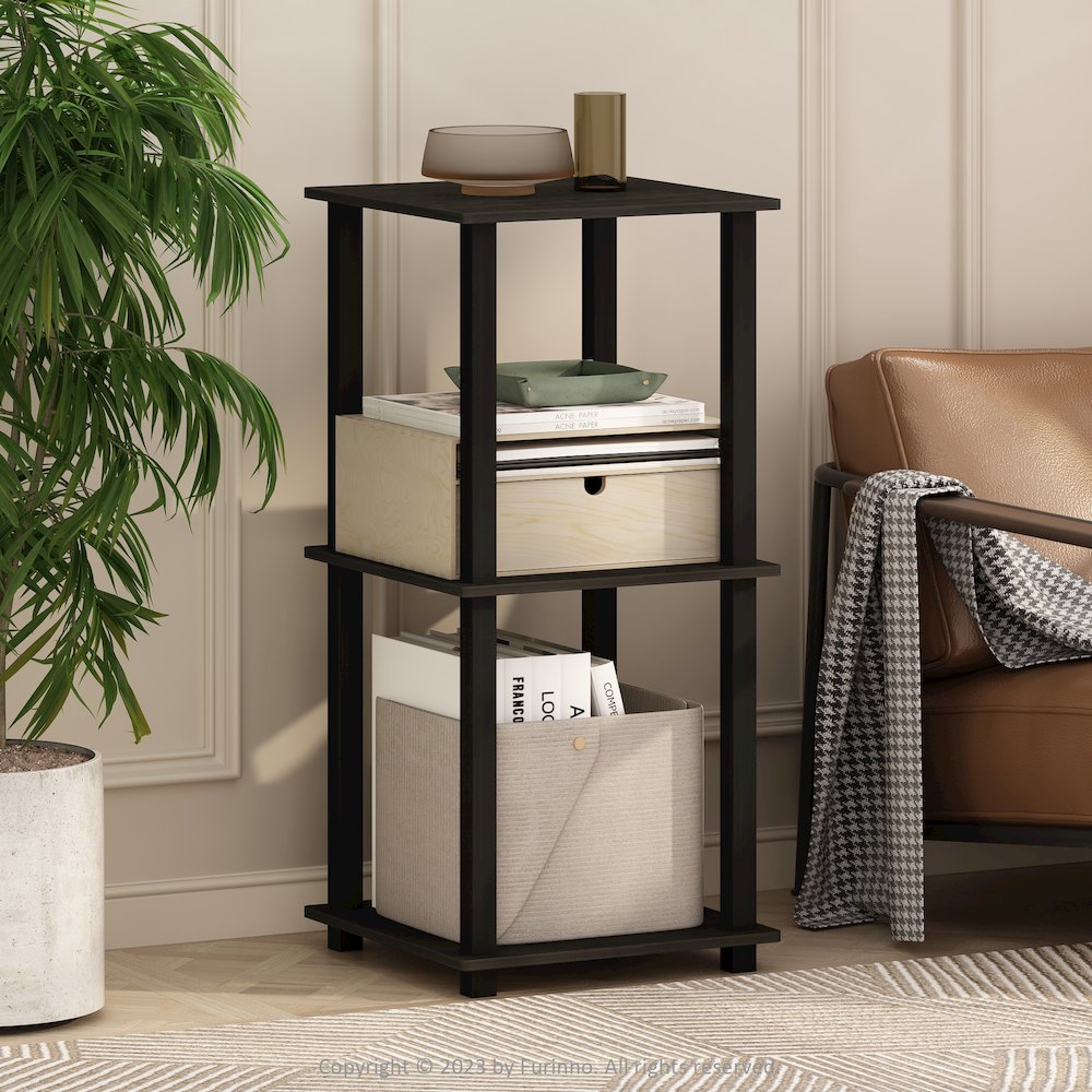 Turn-N-Tube Easy Assembly Stackable Bookcase, Bookshelf, Espresso/Black