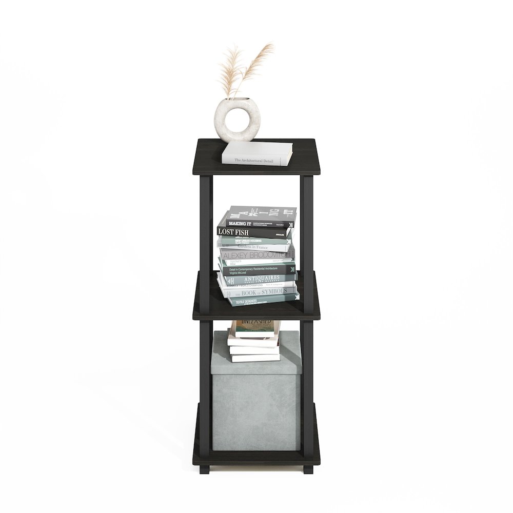 Turn-N-Tube Easy Assembly Stackable Bookcase, Bookshelf, Espresso/Black