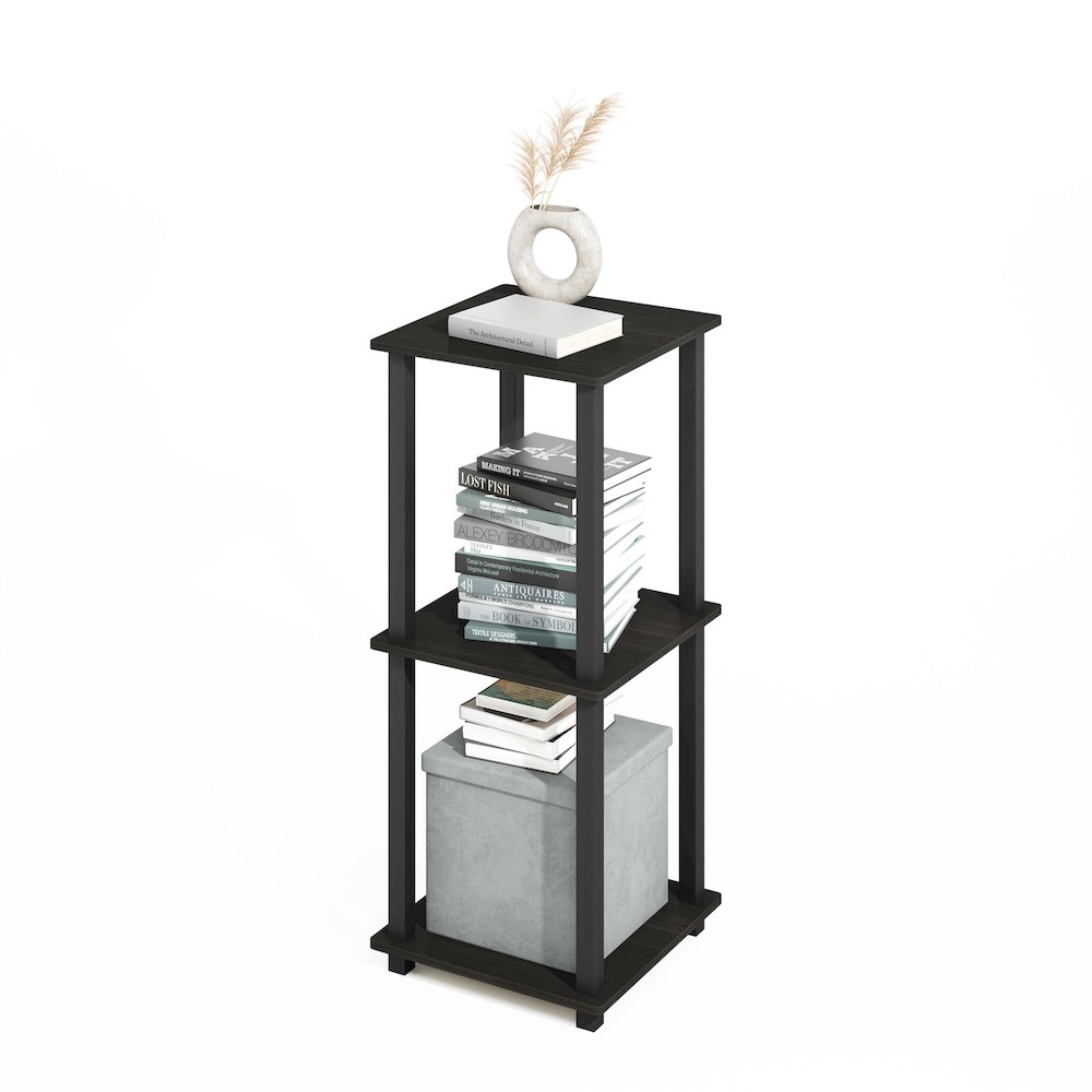 Turn-N-Tube Easy Assembly Stackable Bookcase, Bookshelf, Espresso/Black