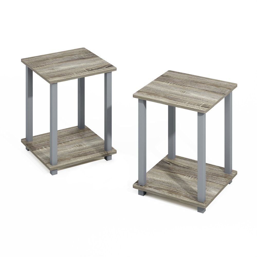 Turn-N-Tube Easy Assembly Stackable Bookcase, Bookshelf, French Oak/Grey
