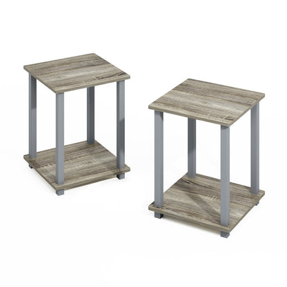 Turn-N-Tube Easy Assembly Stackable Bookcase, Bookshelf, French Oak/Grey