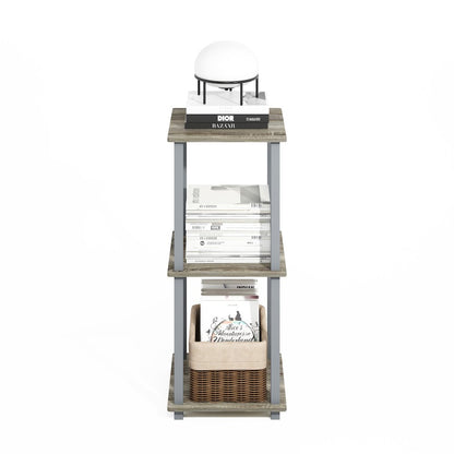 Turn-N-Tube Easy Assembly Stackable Bookcase, Bookshelf, French Oak/Grey